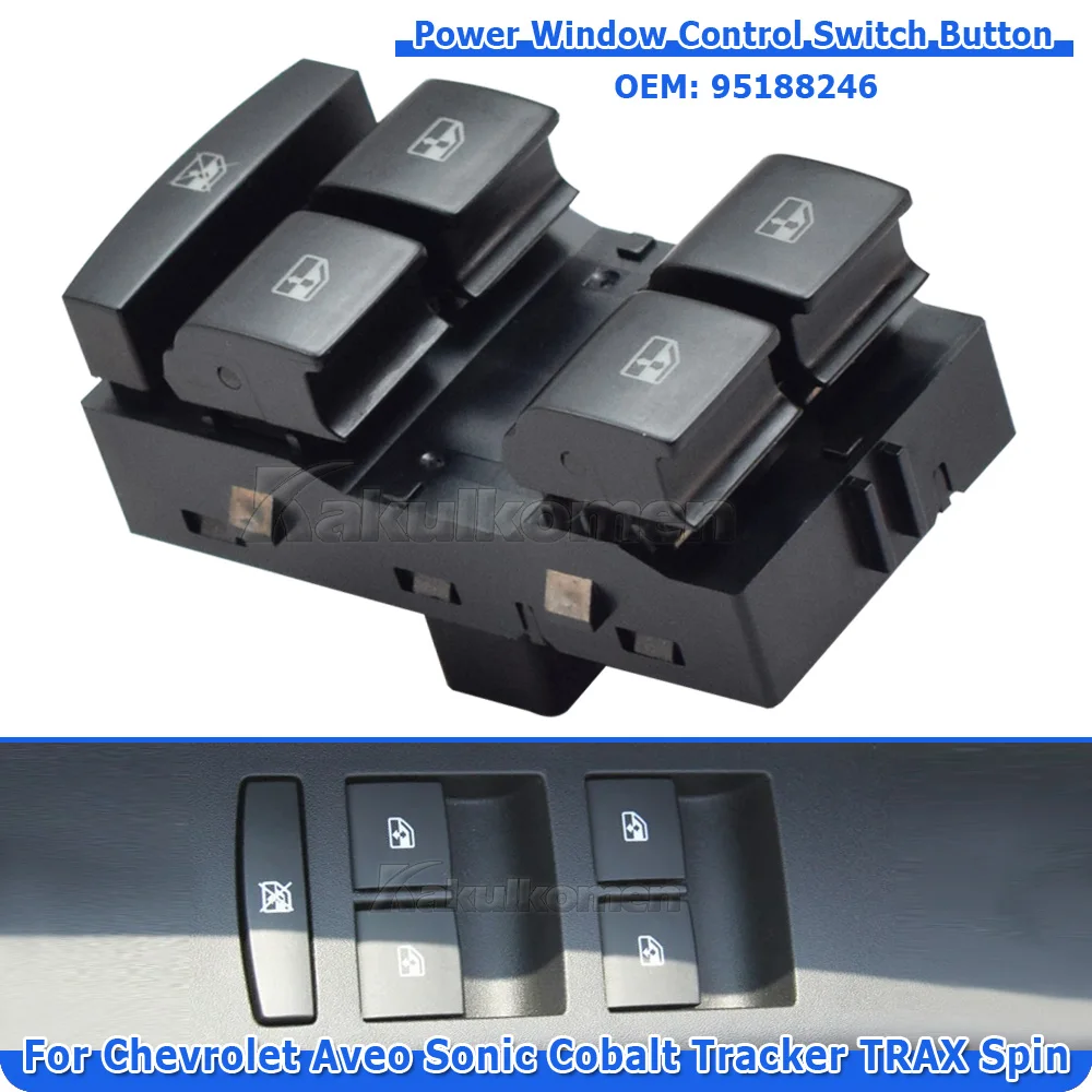 Electric Power Master Window Lifter Control Switch For Chevrolet Aveo / Sonic Trax Car Push Button Switches 95188246 12pins