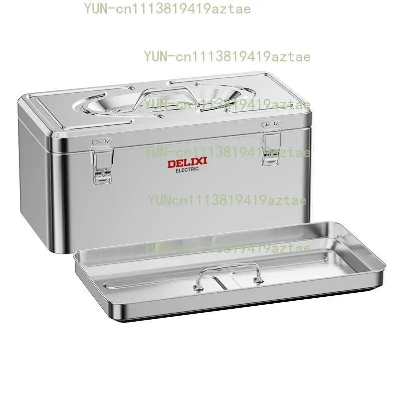 Multifunctional Tool Case Stainless Steel Electronic Toolbox Organization of Tools Suitcase Portable Waterproof Large Hard Case