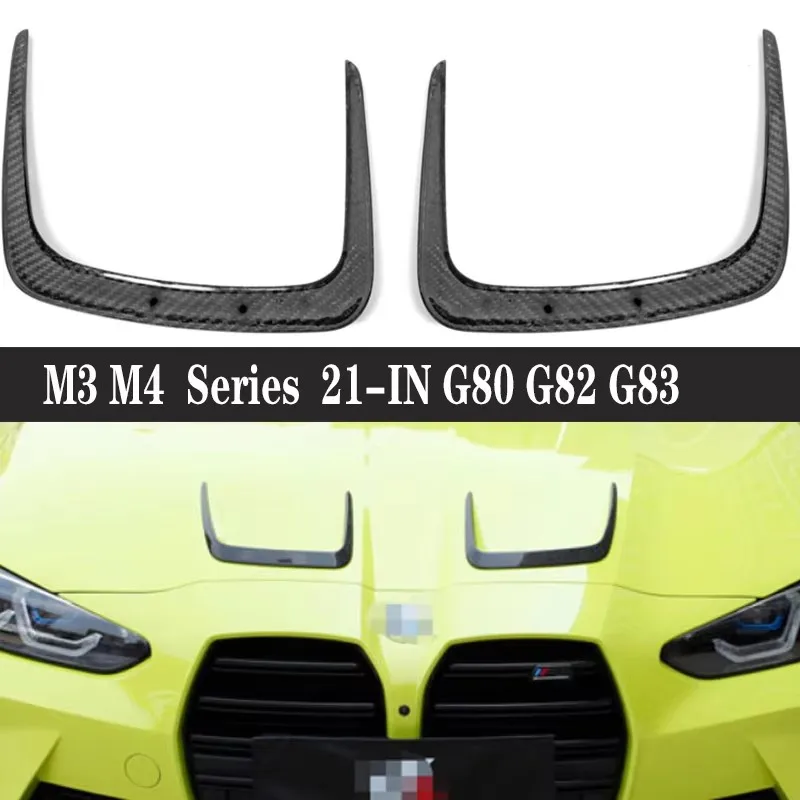

For BMW M3 G80 M4 G82 G83 2021+ Car Exterior Engine Outlet Bonnet Cover Decor Parts Dry Carbon Fiber Hood Vent Trims Body Kit