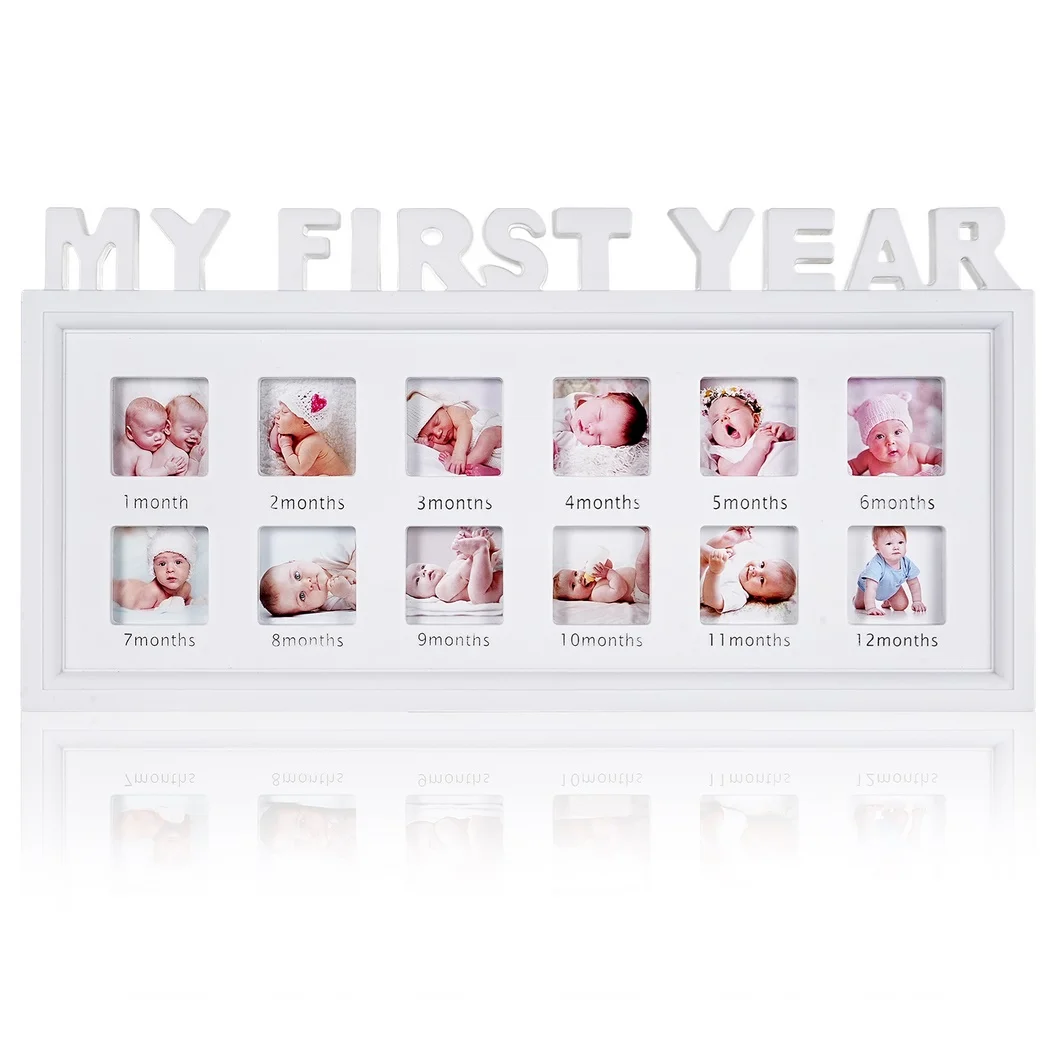 1Pc White Newborn Baby Picture Frame My First Year Newborn Keepsake Frame 12 Months Baby Shower Gift Photo Frame For Memories