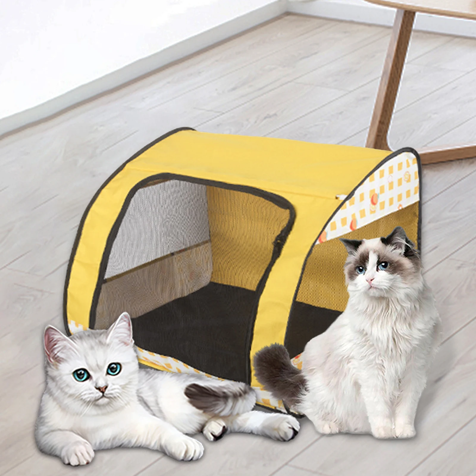 Foldable Cats Pen Tent Puppy Playpen Large Space Cats Nursery Enclosed Pet Tent for Indoor Outdoor Pets Dog Cat Travel Supplies