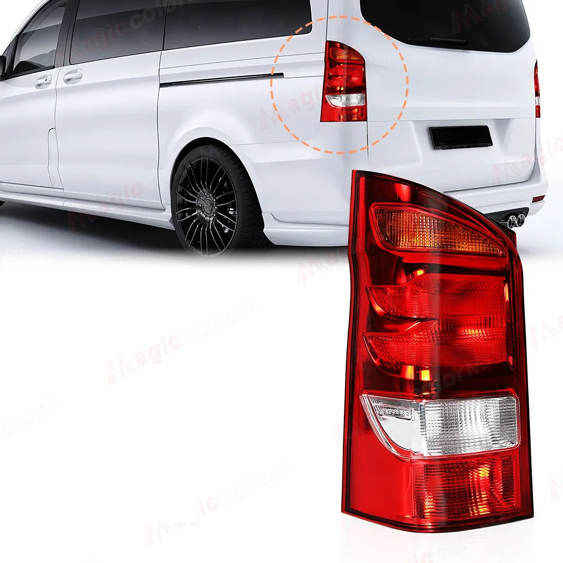 

Rear Bumper Tail Light Stop Brake Warning Lamp For Mercedes-Benz Vito W447 2015-2020 Tail Lamp Rear Fog Light Car Accessories