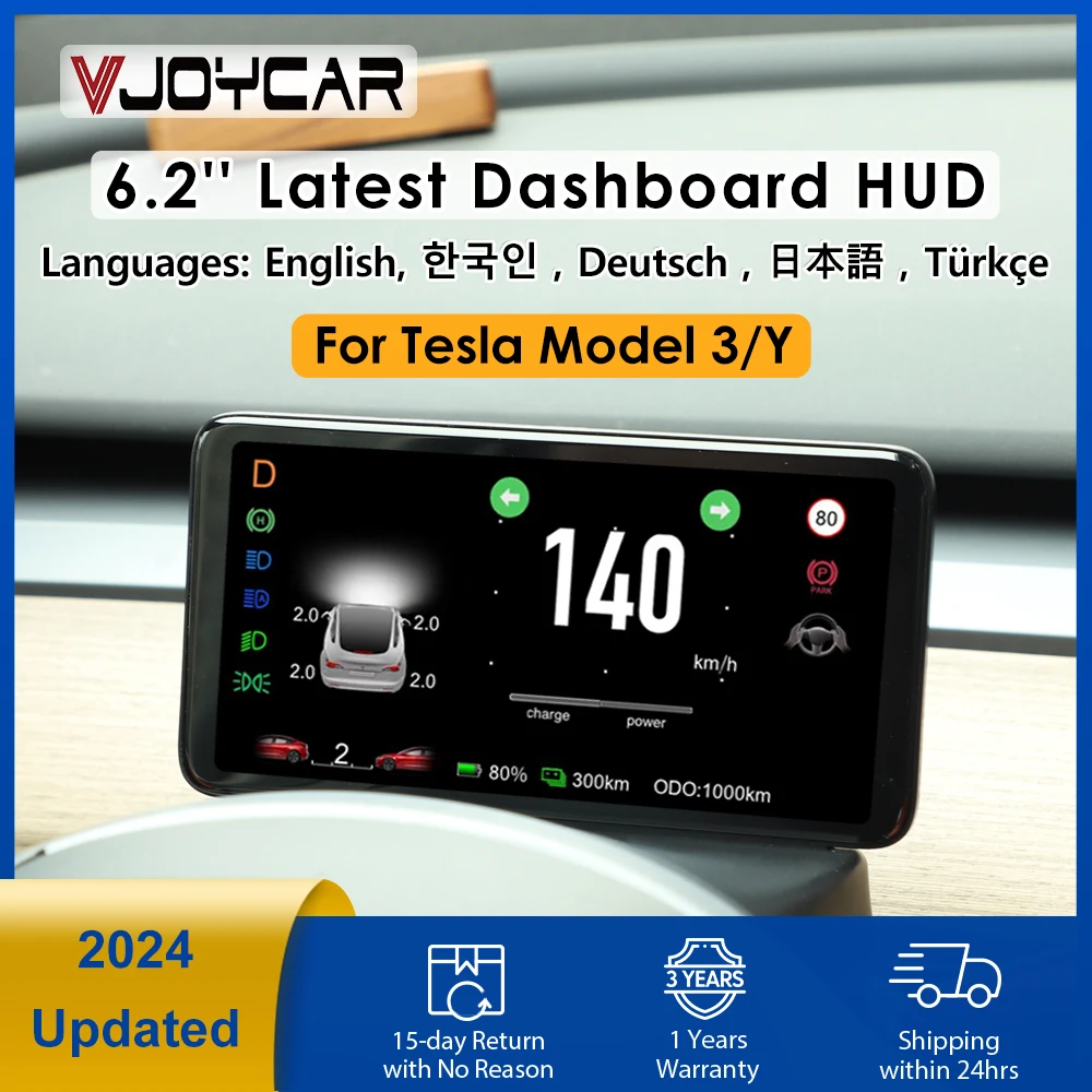 2024 Uppdated Model 3 Y 6.2\'\' Large Screen Instrument Dashboard HUD Cluster HD LCD Meter Speedometer For Tesla Car Accessories