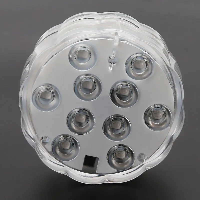 ضوء LED غاطسة مع وحدة تحكم عن بعد مقاوم للماء RGB متعدد الألوان 10-LED L