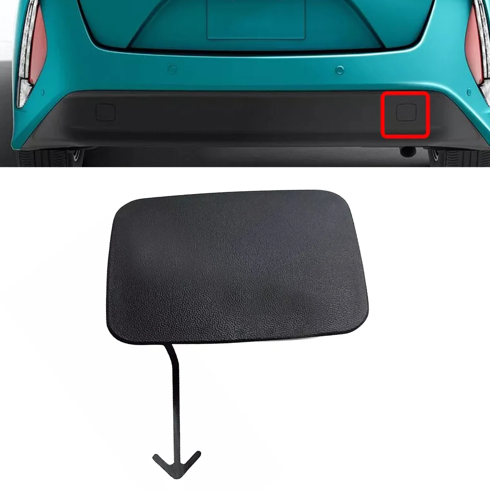 Couvercle de crochet de remorquage de pare-chocs arrière droit de voiture, couvercle de capuchon, couverture de remorque, pare-chocs arrière, Toyota, Prius Prime, 2017-2021, accessoires