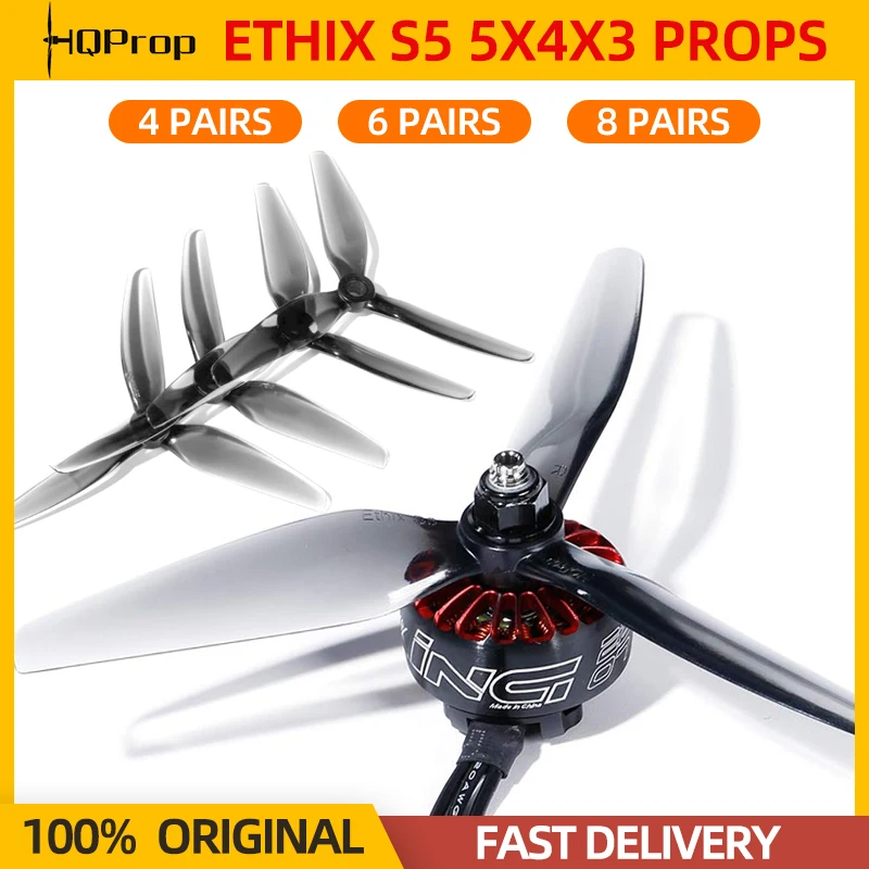 4/6/8Pairs HQprop HQ Ethix S5 5040 Propeller 5X4X3 5inch 3-Blade CW&CCW PC Props For RC FPV Racing Freestyle Drone Quadcopter