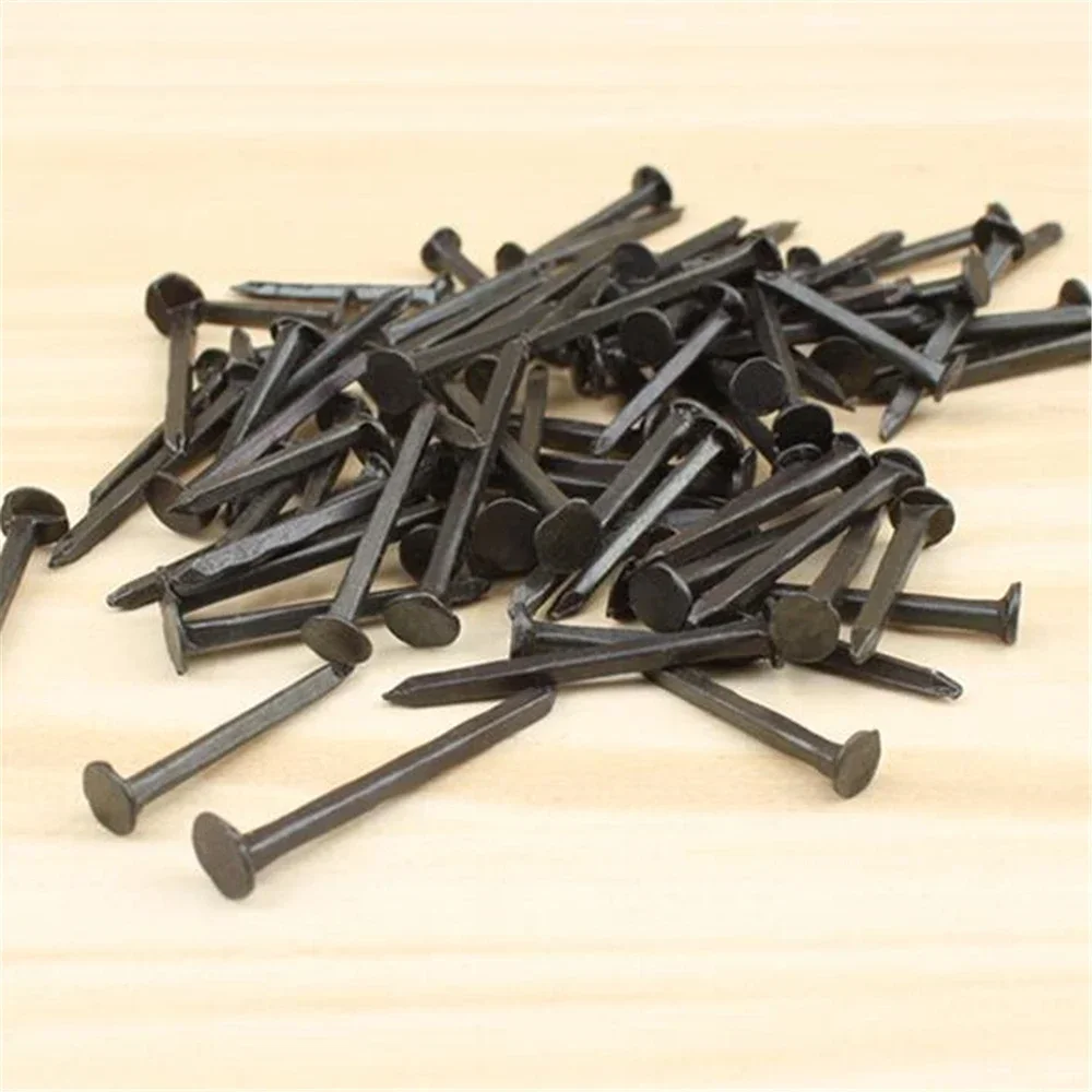 Wear-Resistant Shoe Spikes Black Round Head Household Spikes Carbon Steel Shoe Repair Nails