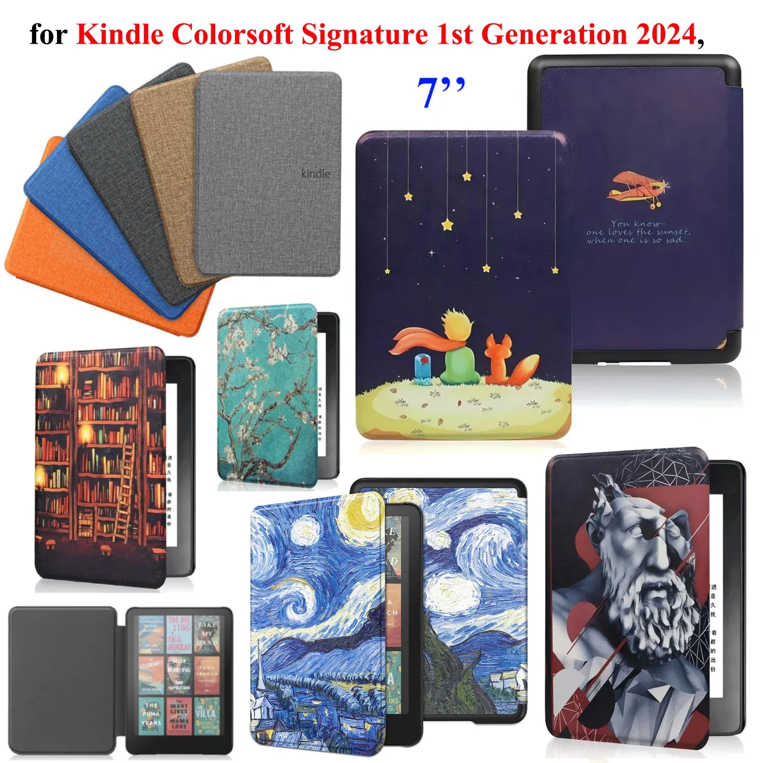 

Для Kindle Colorsoft Signature Edition Чехол 1-го поколения 7 дюймов 2024 Кожаный чехол с автоматическим режимом сна Paperwhite 12-го поколения Funda