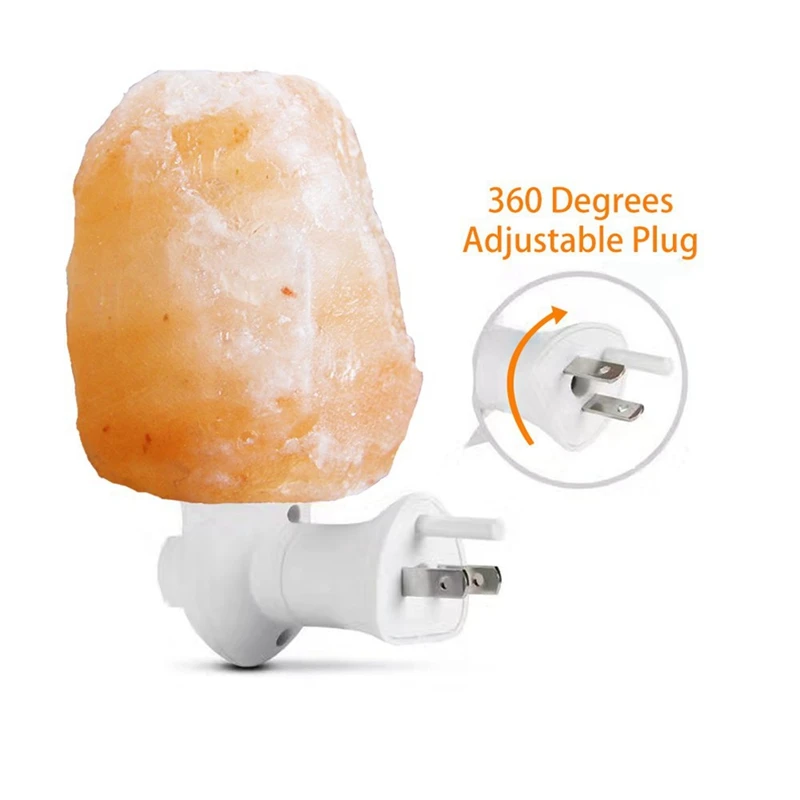 Abkp-lâmpada de sal do Himalaia luz noturna feita à mão, plugue giratório, lâmpada de sal de cristal do Himalaia atmosfera luz eua plug