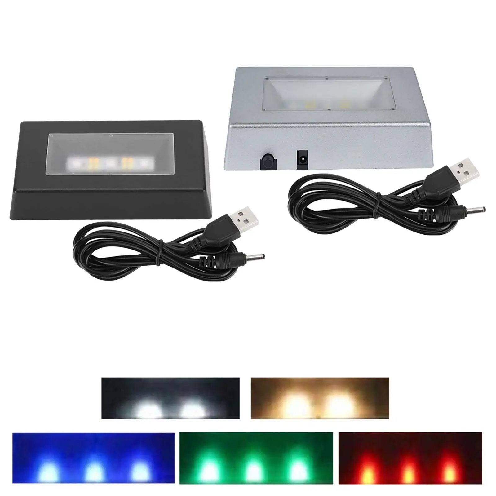 Light Changing Stand Colorful LED Display Base for Crystal Glass Art Room Lighting Decoration USB Powered
