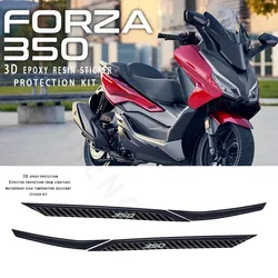 Piezas de motocicleta para Honda Forza 350 NSS 350, protección de manillar trasero, pegatina de resina epoxi 3D, 2021, 2022, 2023