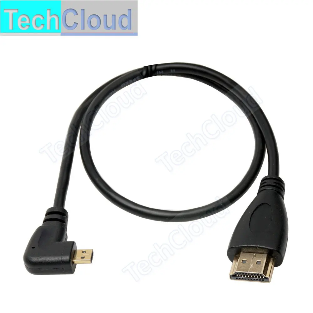 HDMI-compatible type A to D 90 Degree Micro HD to HD Cable Left/Right Angle for Digital camera Sony a6400 GH4 tablet 30cm/150cm