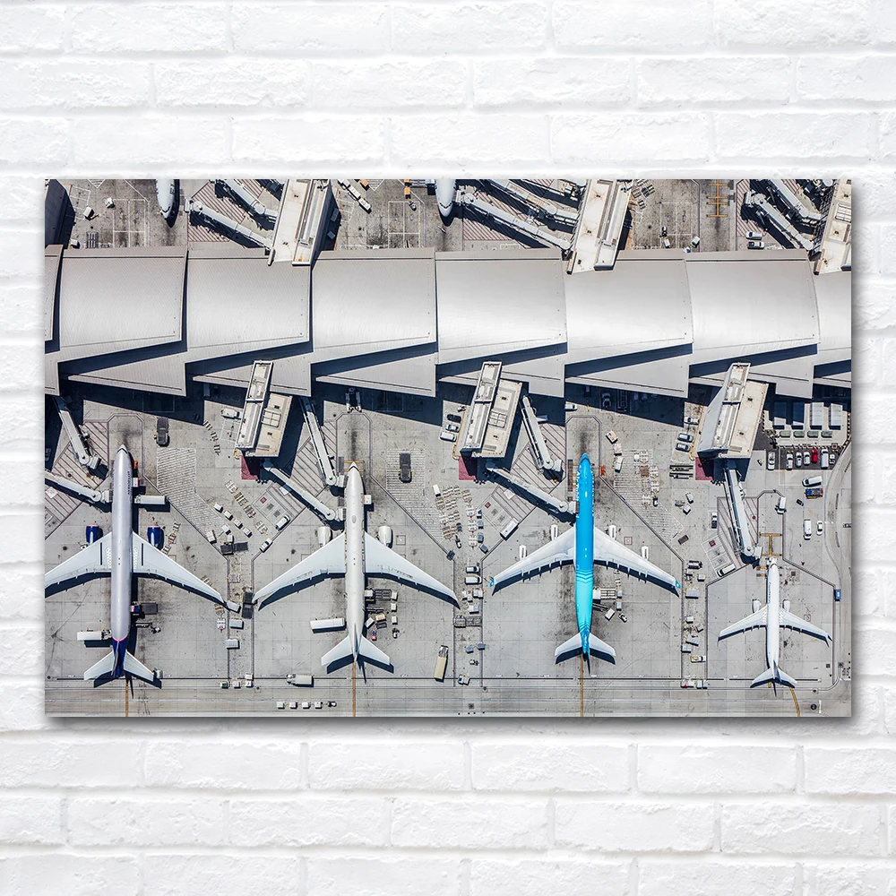 LAX Airport Airplanes Posters And Prints Canvas Painting Wall Art Pictures Wall Decoration for Home