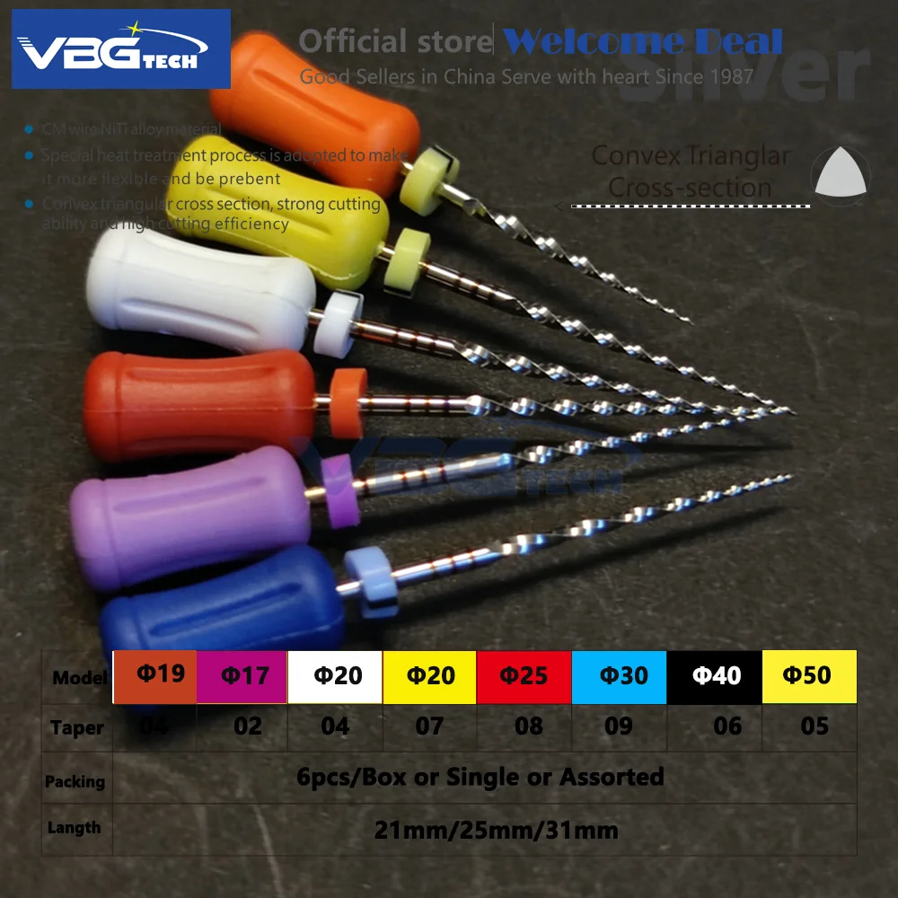Dental Niti Silver Heat Activated Endo Files Hand Use Root Canal Rotary Files 31mm SX-F3 Dentistry Instrument Endodontic files