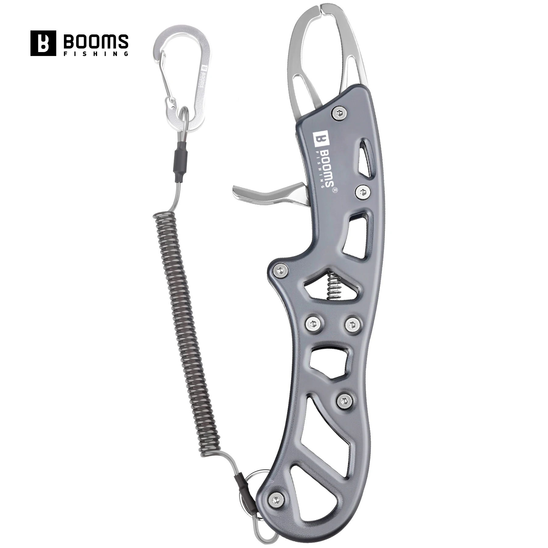 

Booms Fishing G17 Aluminum Alloy 8.3in Fish Grip Gripper Maximum Weight 20KG Saltwater Fishing Gear with Tool Rope