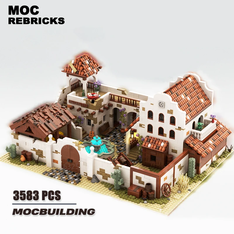 

Film Scene Old Town Villa MOC Building Blocks Castle Architecture Technology Bricks Creative Display Model Assembly Sets Childre