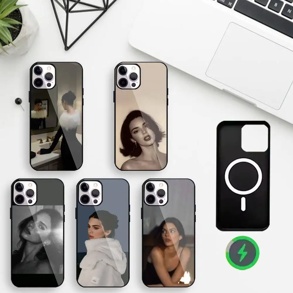 

S-Street Style Icon K-Kendall Jenner Phone Case For iPhone17,16,15,14,13,12,Wireless charging protective case soft cover