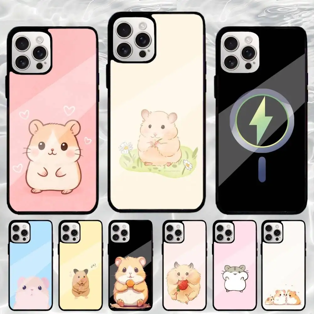 

Cute C-cartoon hamster Phone Case For iPhone17,16,15,14,13,12,11 Plus,Pro Max Magnetic Magsafe Wireless Charging