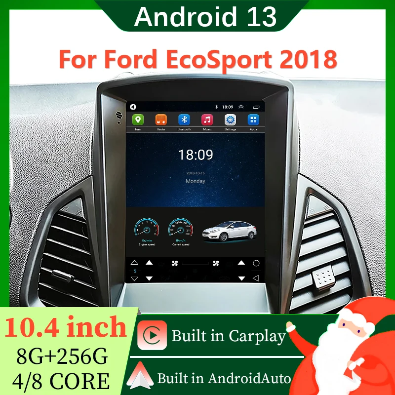 

Android13 system 10.4-inch Liquid Crystal Display for Ford Ecosport 2018 Tesla GPS navigation wireless car media play