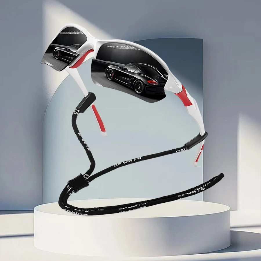 نظارات شمسية كلاسيكية للجنسين UV400 مع سلسلة نصف إطار نظارات واقية رياضية خارجية لتسلق الجبال والجري #6