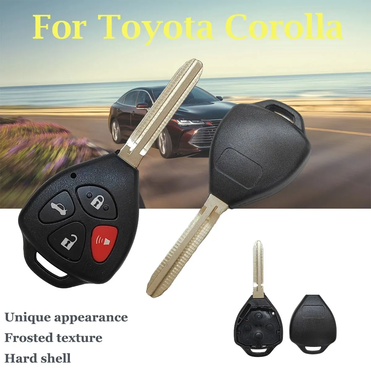 Coque de clé de voiture à distance pour Toyota, CorTrustCamry, Reiz, RAV4, Crown, Avalon, Venza, Matrix, vierge, 4 boutons