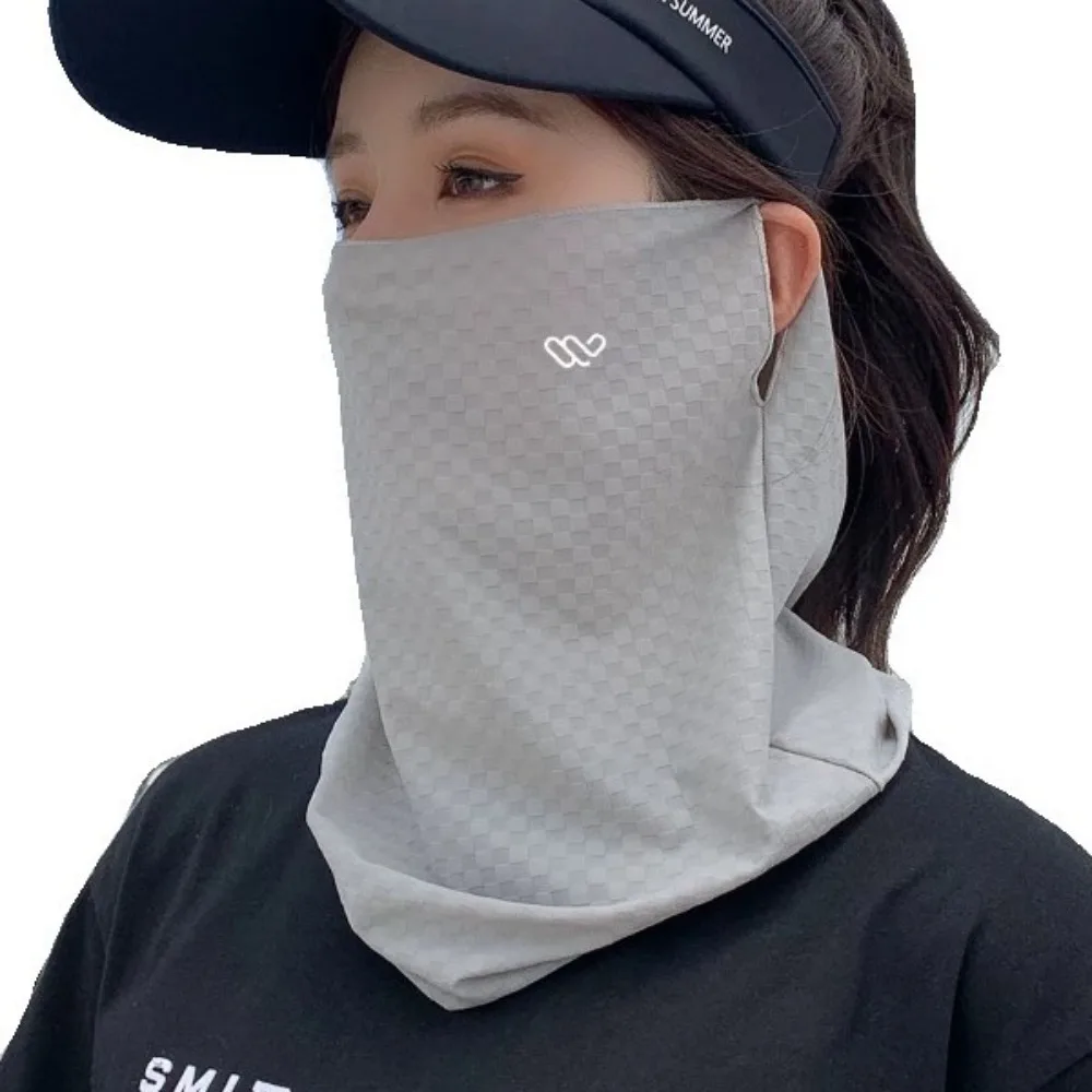 Unisex Anti-uv Ice Silk Sunscreen Mask Facial Gini Summer Outdoor Sports Ear Cord Scarves Mask Neck Protection Face Veil