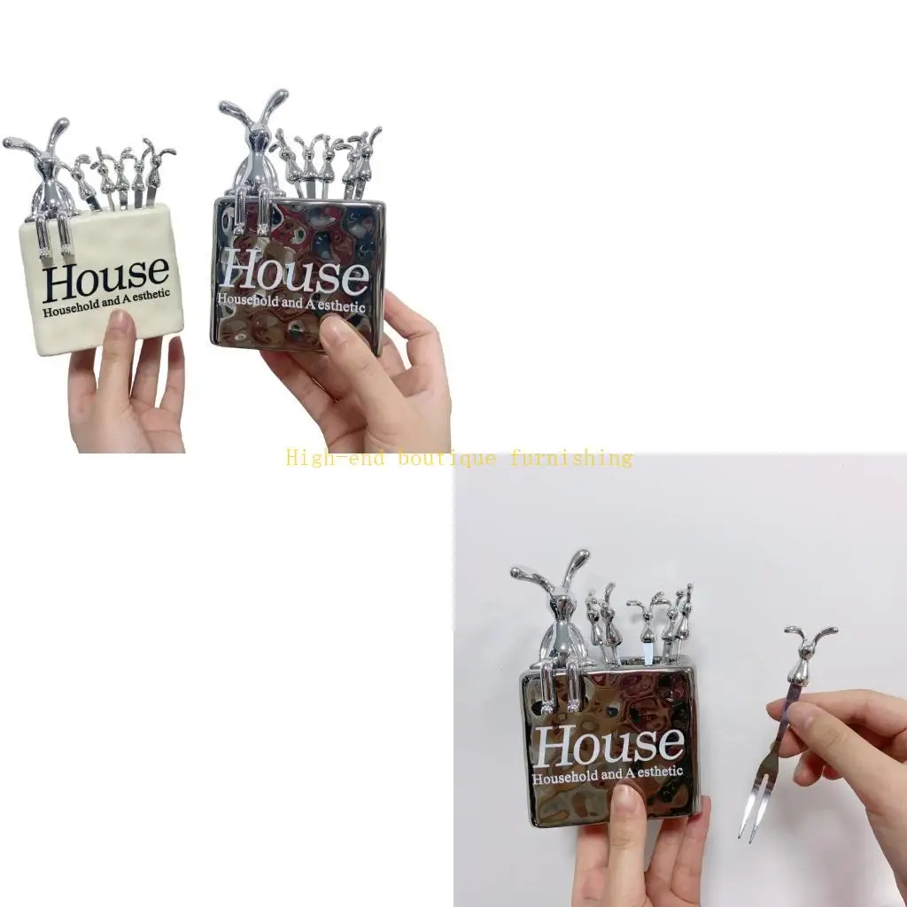 

L9NB кроличьи десертные вилки из нержавеющей стали материал, подходящий для семейных собраний