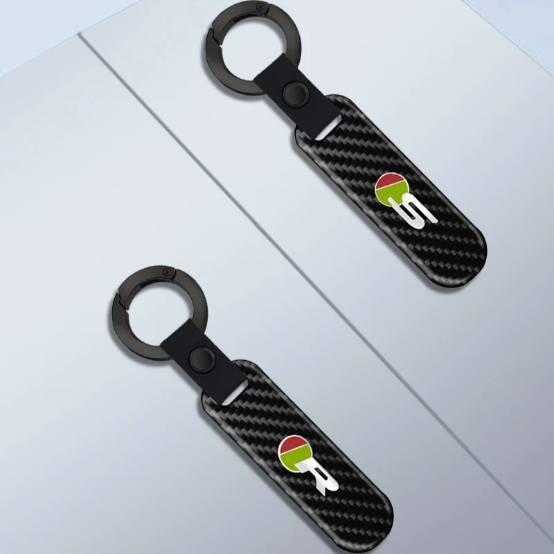 Carbon Fiber+Zinc Alloy Resin Car KeyChain Key Chain Keyring Key Ring For X-TYPE F-TYPE XE XF XJ XK Jaguar Land Rover RS Emblem