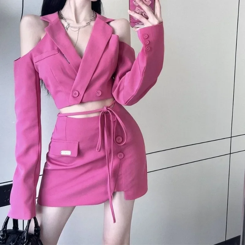 

New Spring and Autumn New Fashion Senior Sense Short Suit Jacket Skirt Light Cooked Two Suits Skirt 2 Piece Sets Womens Outfits