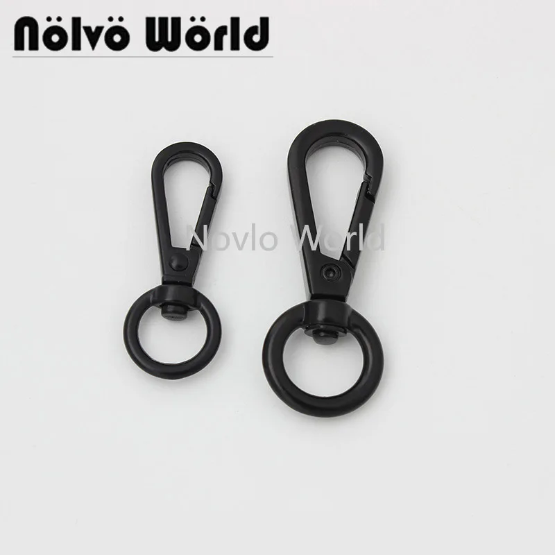 

10-50 pieces Dark black 2 size 42X11mm 52X13mm Round Lobster Clip Hooks Swivel Trigger Clips Snap Hook Key Chain Carabiners