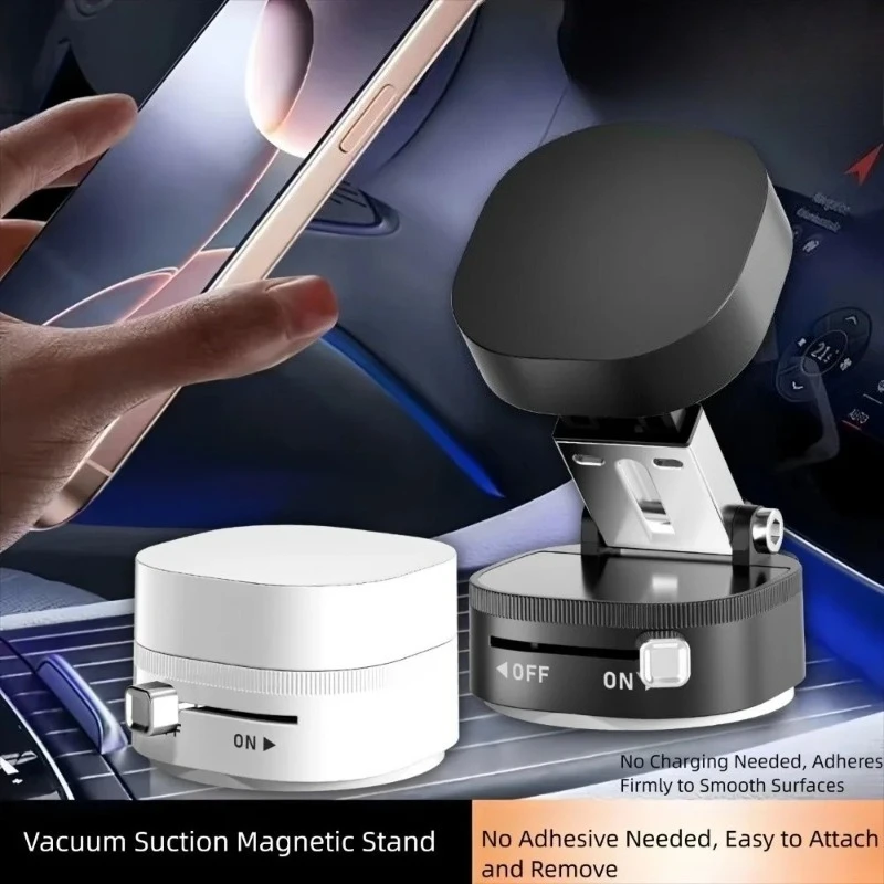 Foldable Mobile Phone Holder Vacuum Suction Cup Holder Magnetic Car Phone Holder for IPhone/ Android Phone Accessories