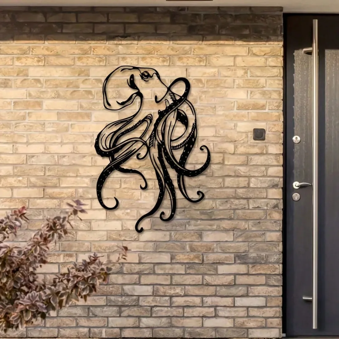 Vintage Oktopus Wandkunst Skulptur Eisen Tentakel wasserdicht rostfrei Dekor für Zuhause Wohnzimmer