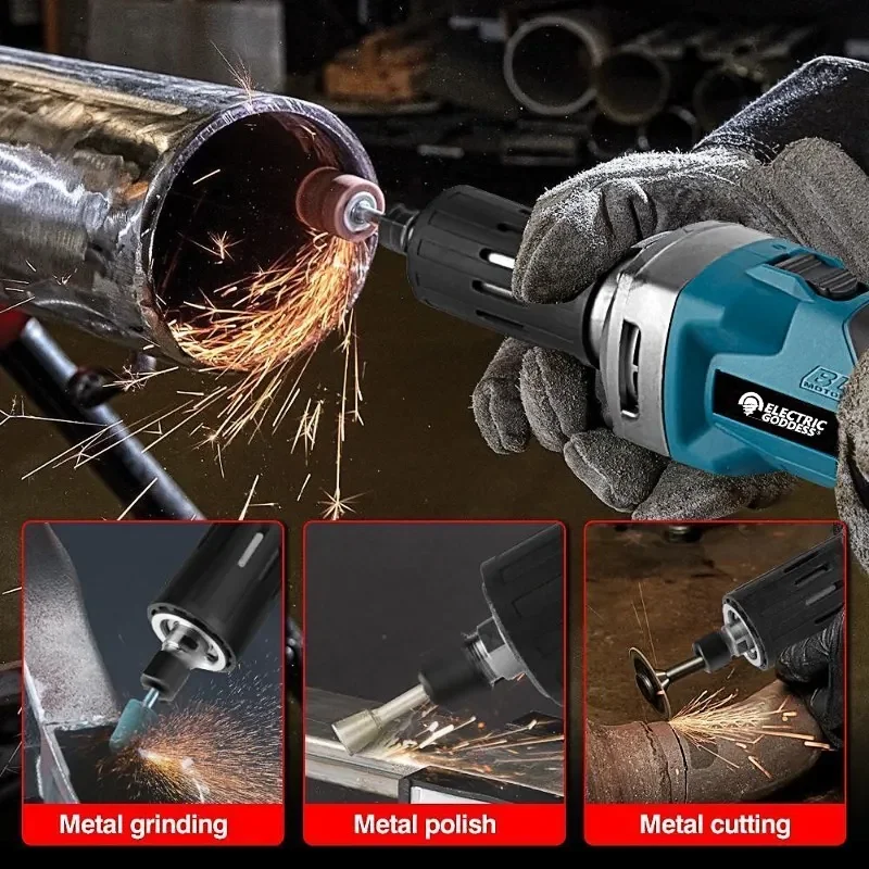 Electric Goddess 18v Brushless Cordless Mold Portable Handheld Grinder 6mm Electric Engraving Tool Suitable for Makita Battery