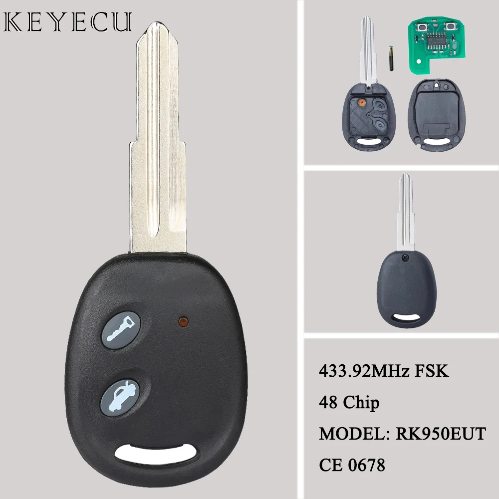 

Keyecu For Chevrolet Aveo 2009 2010 2011 2012 2013 2014 2015 2016 Remote Car Key Fob 433.92MHz FSK With 48 Chip RK950EUT CE 0678