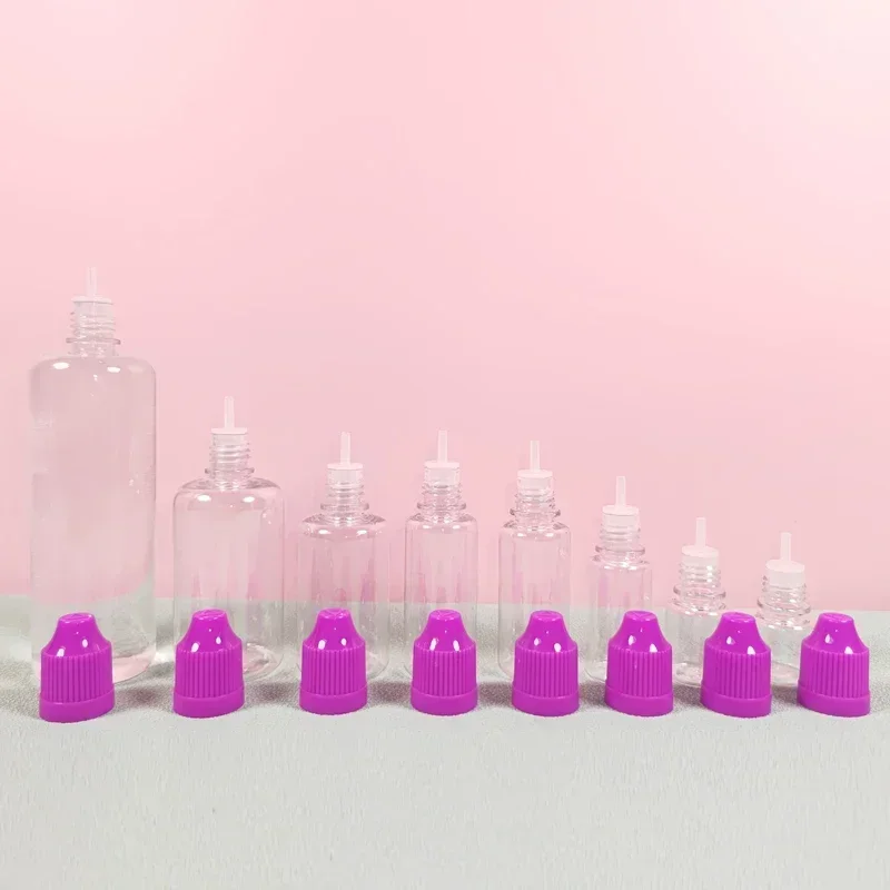 30Pcs 3ml-120ml Empty Plastic Dropper Bottles Squeeze Refillable Clear Eye Fluid Containers With Funnel And Colored Cap For Oil image 3