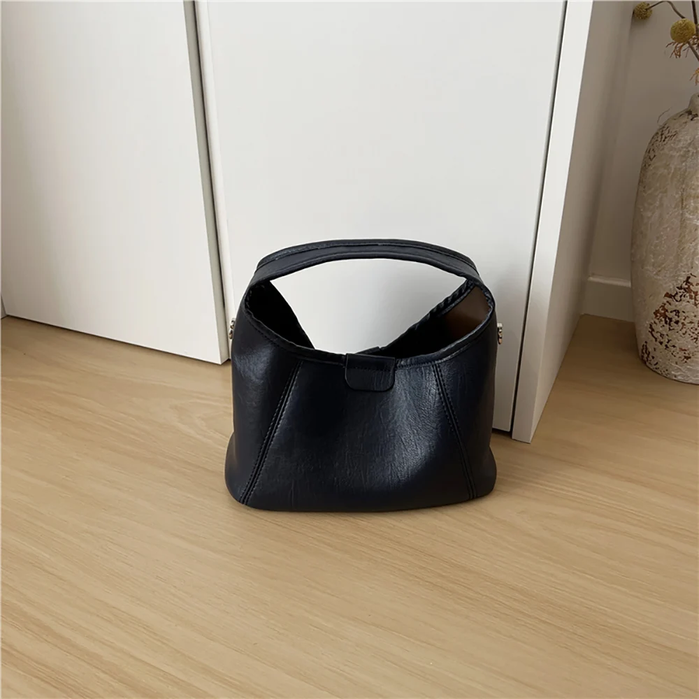 High Grade Pu Handbags Women's Autumn Winter New Solid Color Buckle Composite Bag Chic Versatile All-Match Commute Bags