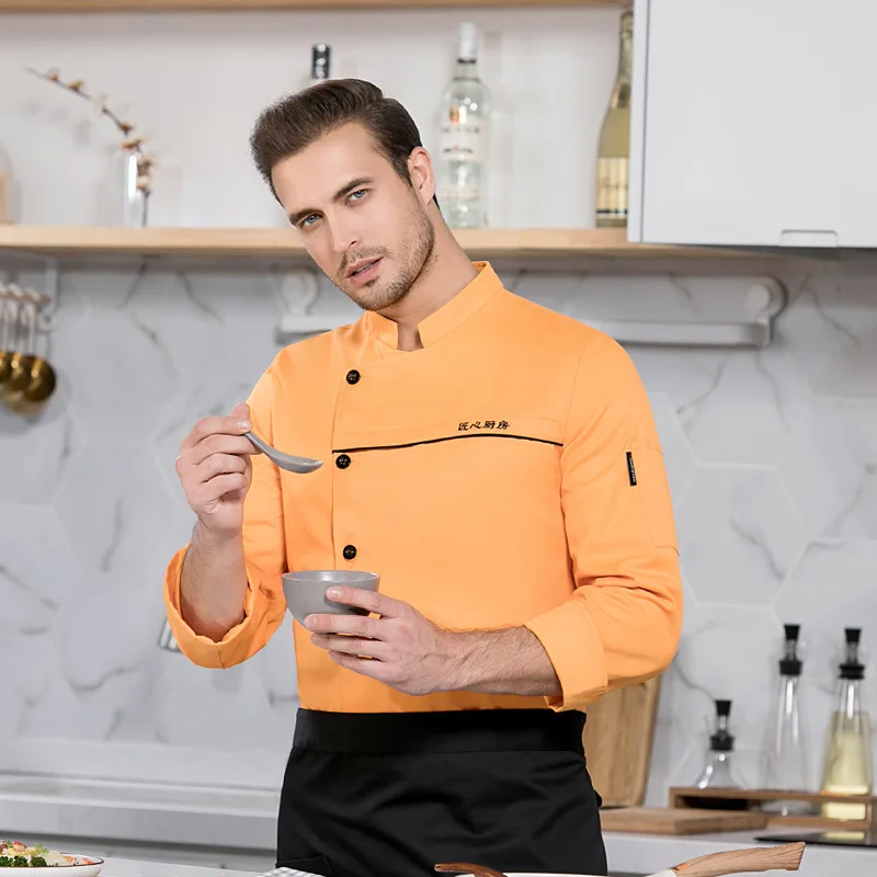 Macacão de Mangas Compridas, Uniforme Chef do Hotel, Roupas de Trabalho da Cozinha, Restaurante Ding Room, Cl, Outono e Inverno