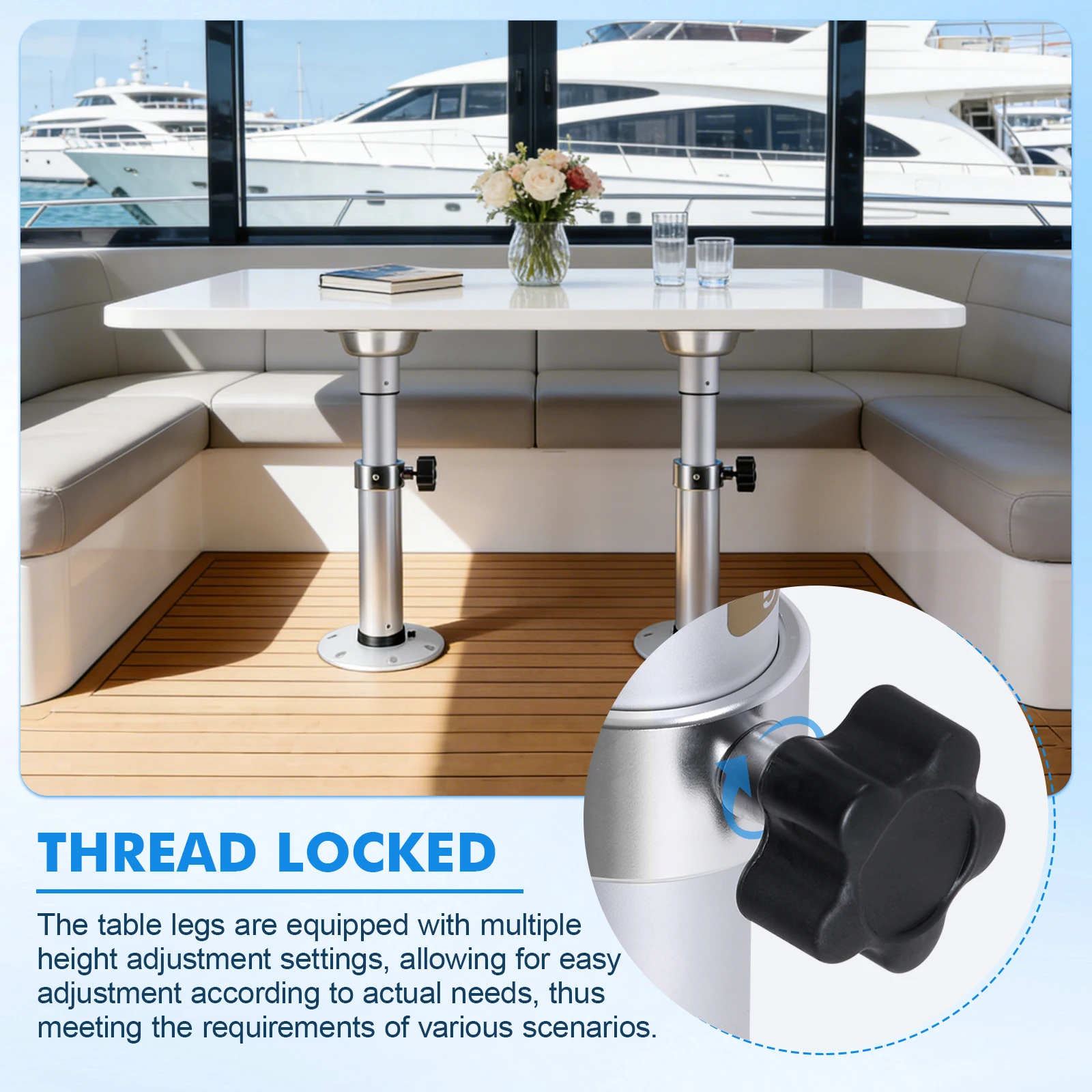 

Adjustable Tables Pedestal Mount 3 Levels Removable Lifting Table Legs One-Leg Lifting System for Boat Yacht Motorhome Caravan