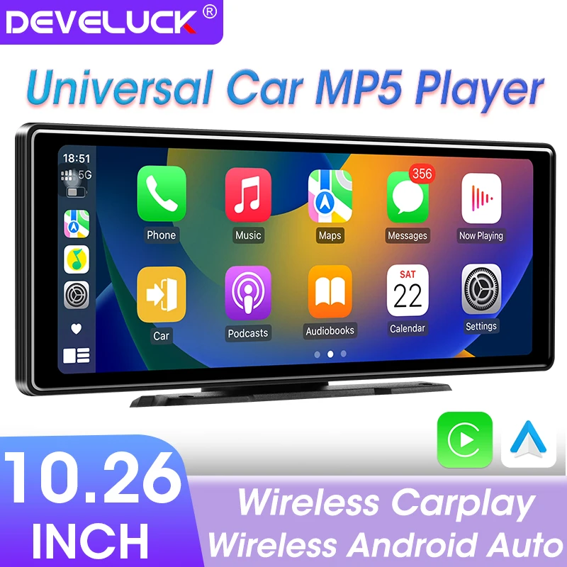 Universelle 10,26 Zoll Autoradio drahtlose Carplay Android Auto MP5 Multimedia Video Player