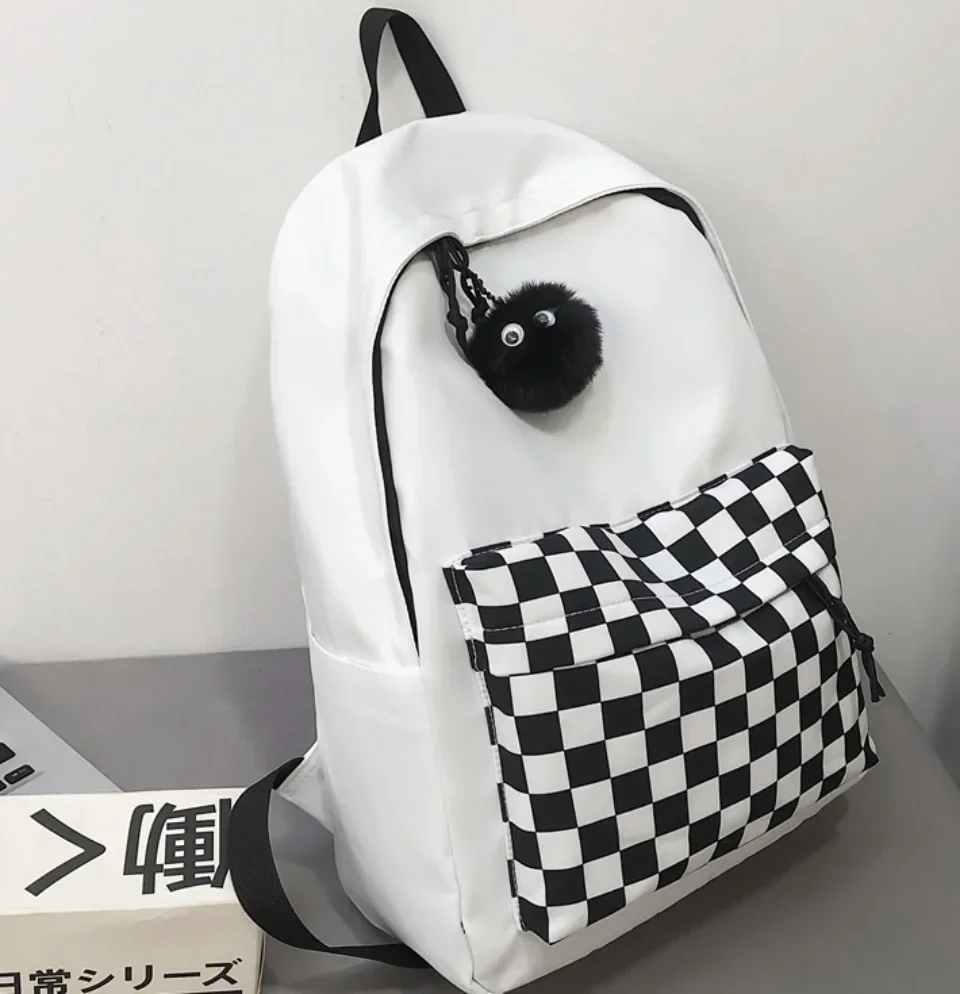 Fashion Plaid Backpack Waterproof Leisure Shoulder Bag Unisex Laptop Bookbag Travel Rucksack