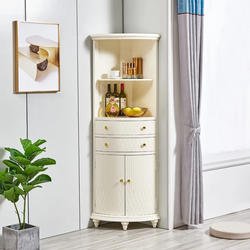 LTT light luxury wine cabinet against the wall Modern triangular cabinet Restaurant corner cabinet