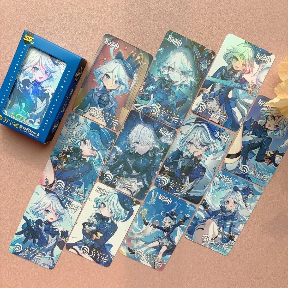 

Anime Genshin Impact Furina Focalors Cosplay Star Serious Laser Small Card Room Ornament Exquisite Postcard Birthday Xmas Gift