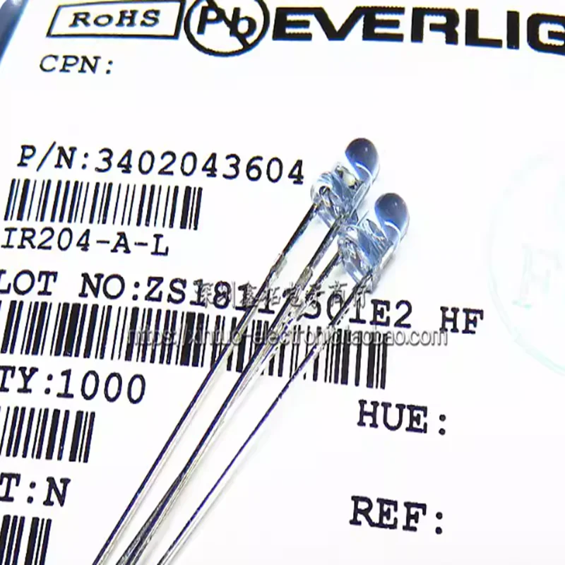 100pcs-500pcs IR204-A-L IR204C-A-L PT204-6B  DIP2 3mm emitter tube and receiver tube