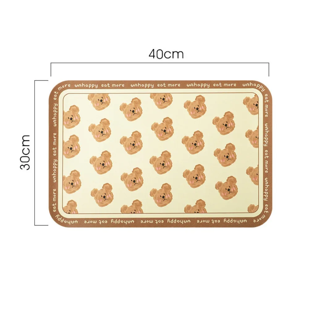 Cartoon Cute Bear Dining Mat Oil Proof Waterproof Non-Slip Table Mat Mouse Pad Tableware Mat Coaster