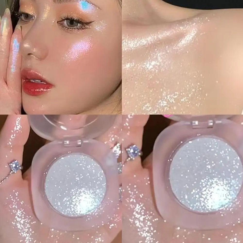 4 가지 색상 글리터 아이 섀도우 하이라이터 파우더 파크링 펄리 다이아몬드 웨트 섀도우 쉬머 브라이트닝 컨투어링 메이크업 화장품