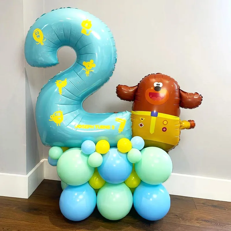 Grand ballon en aluminium Hey Duggee de 18 pouces, personnage Duggee marron, en Mylar, gonflable à l'hélium ou à l'air, pour la décoration de fête d'anniversaire de tout-petit