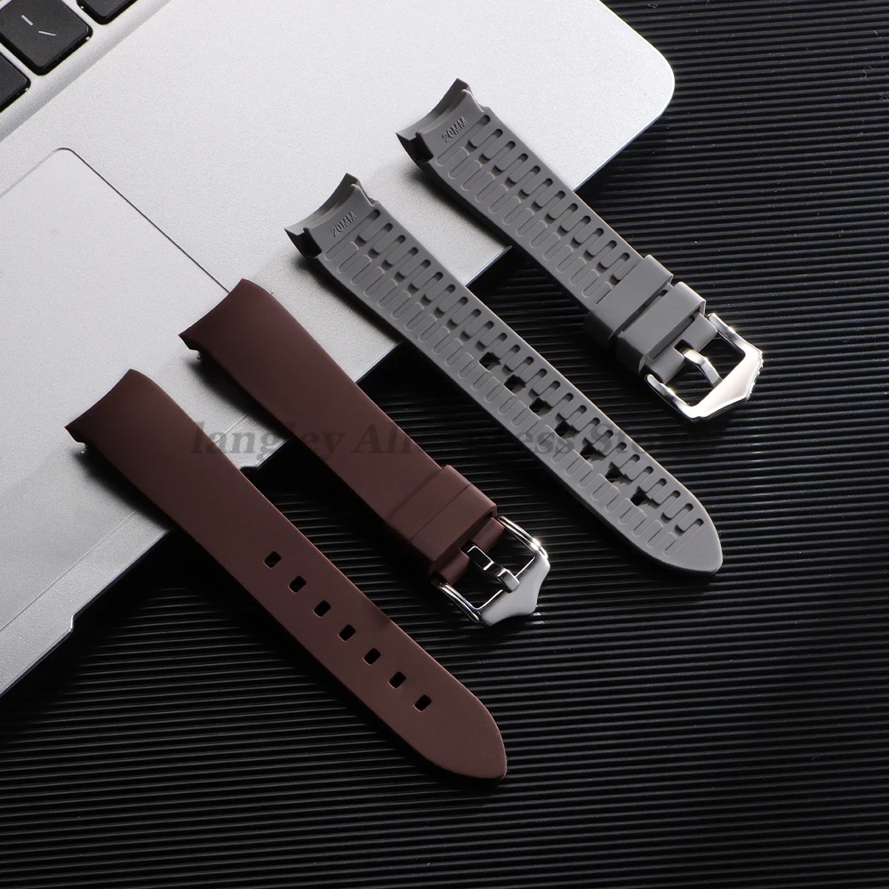 20mm 22mm Silikonowy pasek do zegarka Seiko dla Rolex Sportowy pasek do zegarka Zakrzywiony koniec Akcesoria Wymienna bransoletka Mężczyźni Kobiety Opaski na nadgarstek