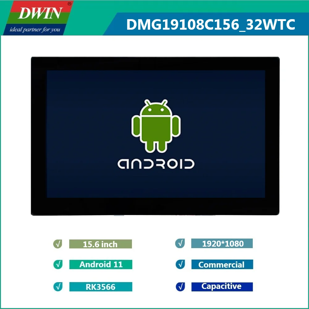 DWIN New Arrival 15.6 Inch Android Display 1920*1080 Pixel HD Android11 OS Capacitive Touch Screen IPS Monitor LCD  Module