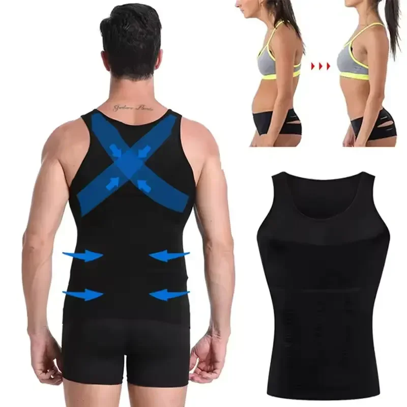 1 Stück Herren-Kompressionsweste, nahtloser Taillentrainer, Tank-Top, Body Shaper, Unterhemd zur Bauchkontrolle und Gewichtsabnahme