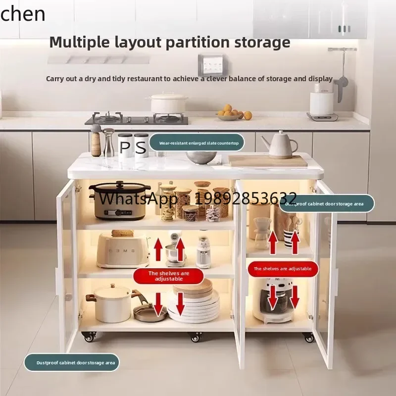 ZZ Rock Board Kitchen Storage Cabinet Household Multi-layer Sideboard Living Room Multi-functional Storage Cabinet